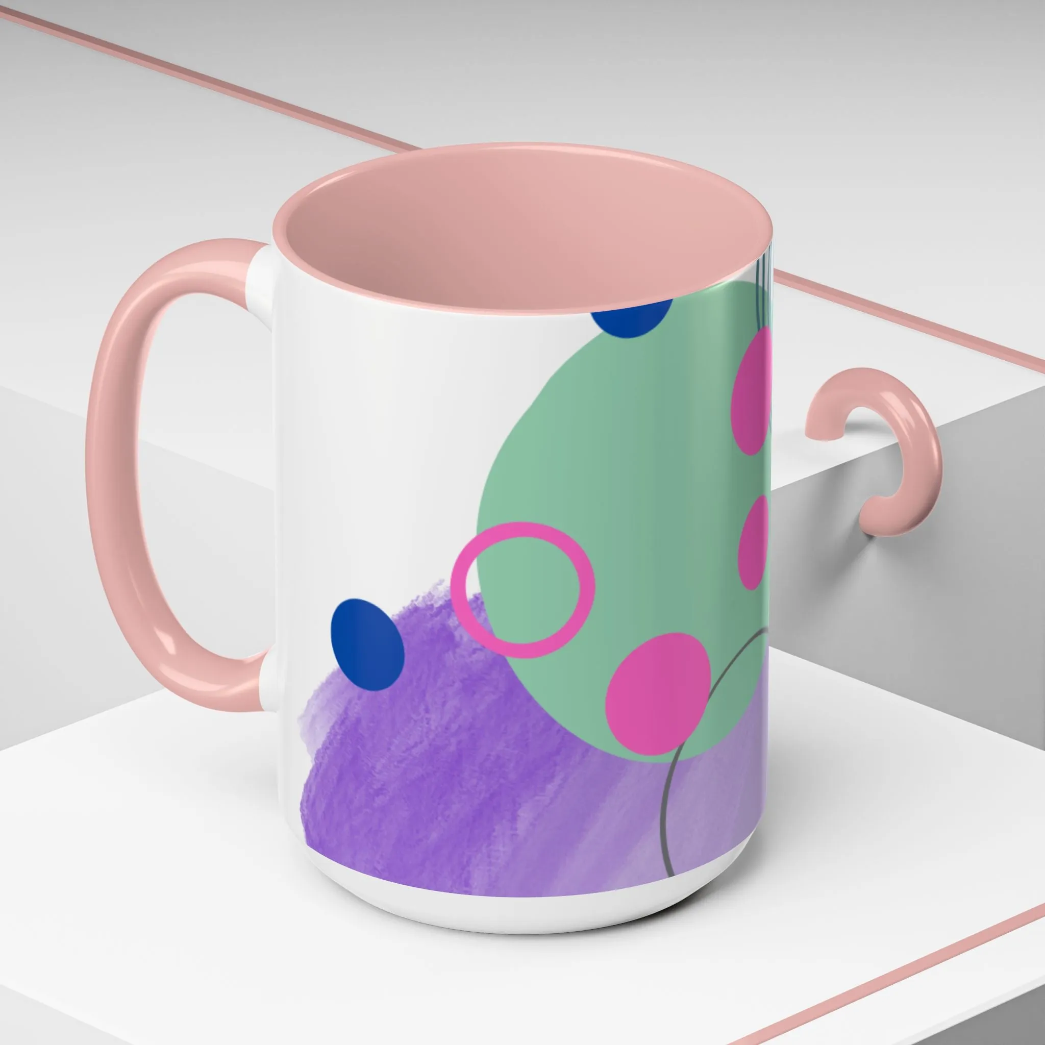 Mug - Abstract Digital Shapes Colorful Whimsical Minimalistic Design