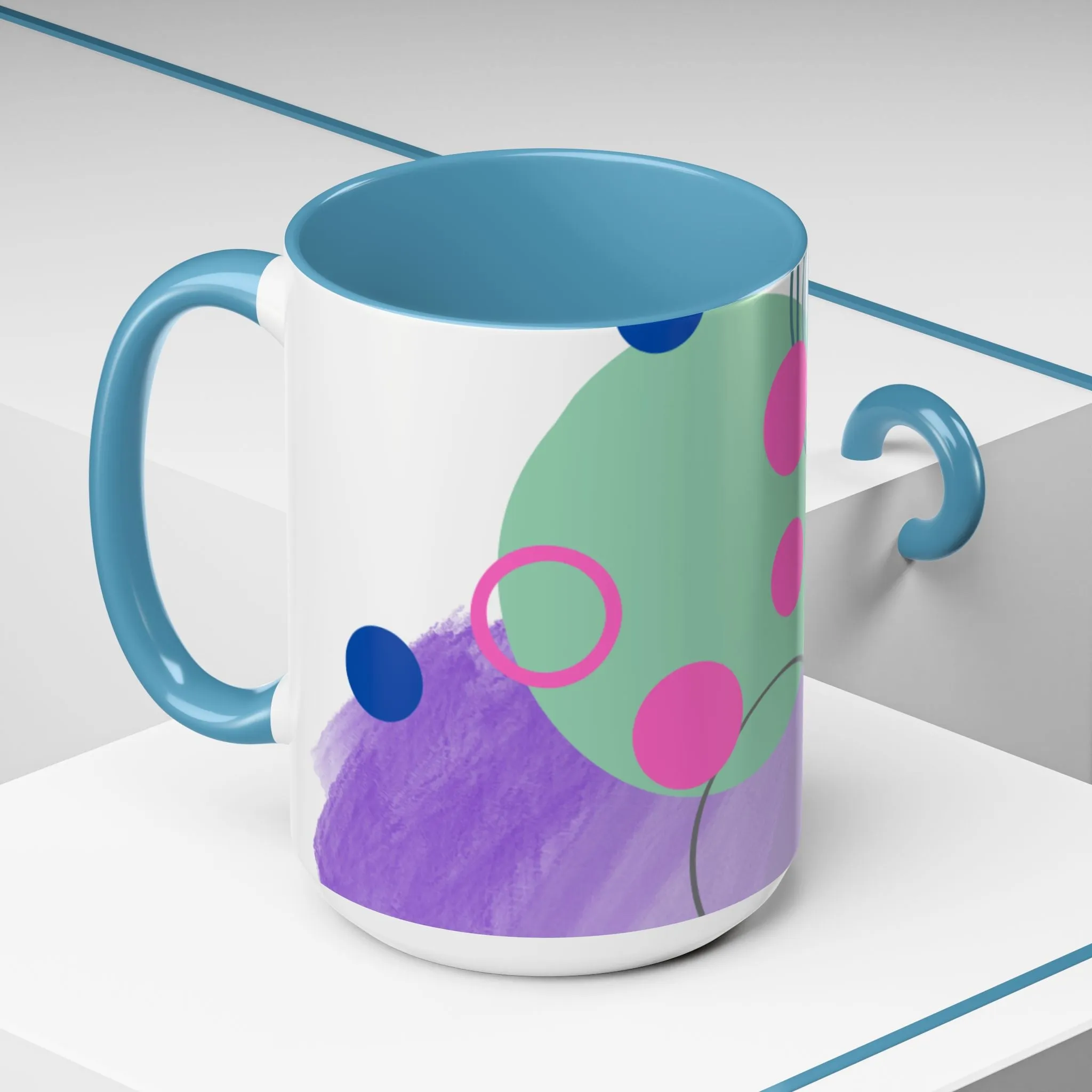 Mug - Abstract Digital Shapes Colorful Whimsical Minimalistic Design