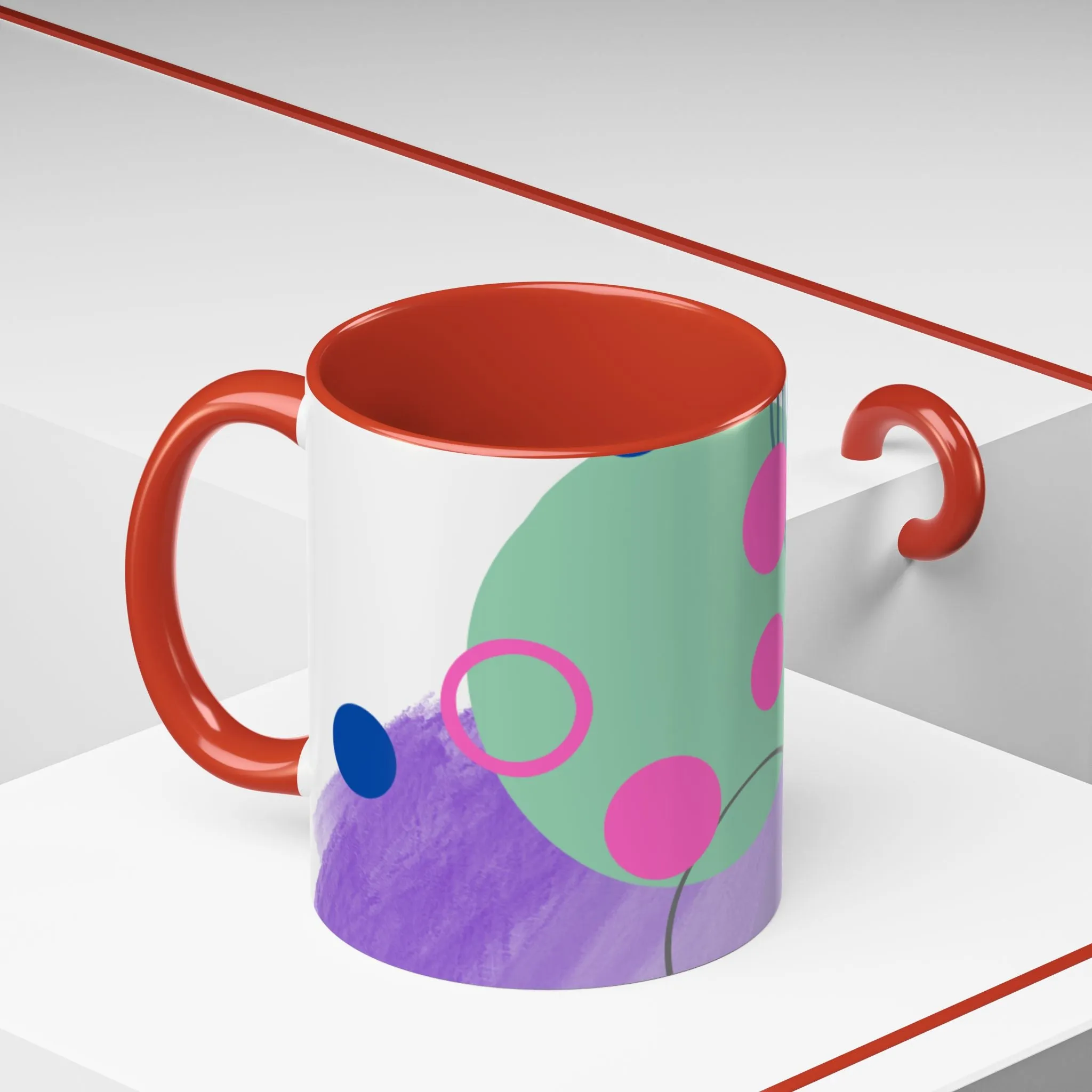 Mug - Abstract Digital Shapes Colorful Whimsical Minimalistic Design