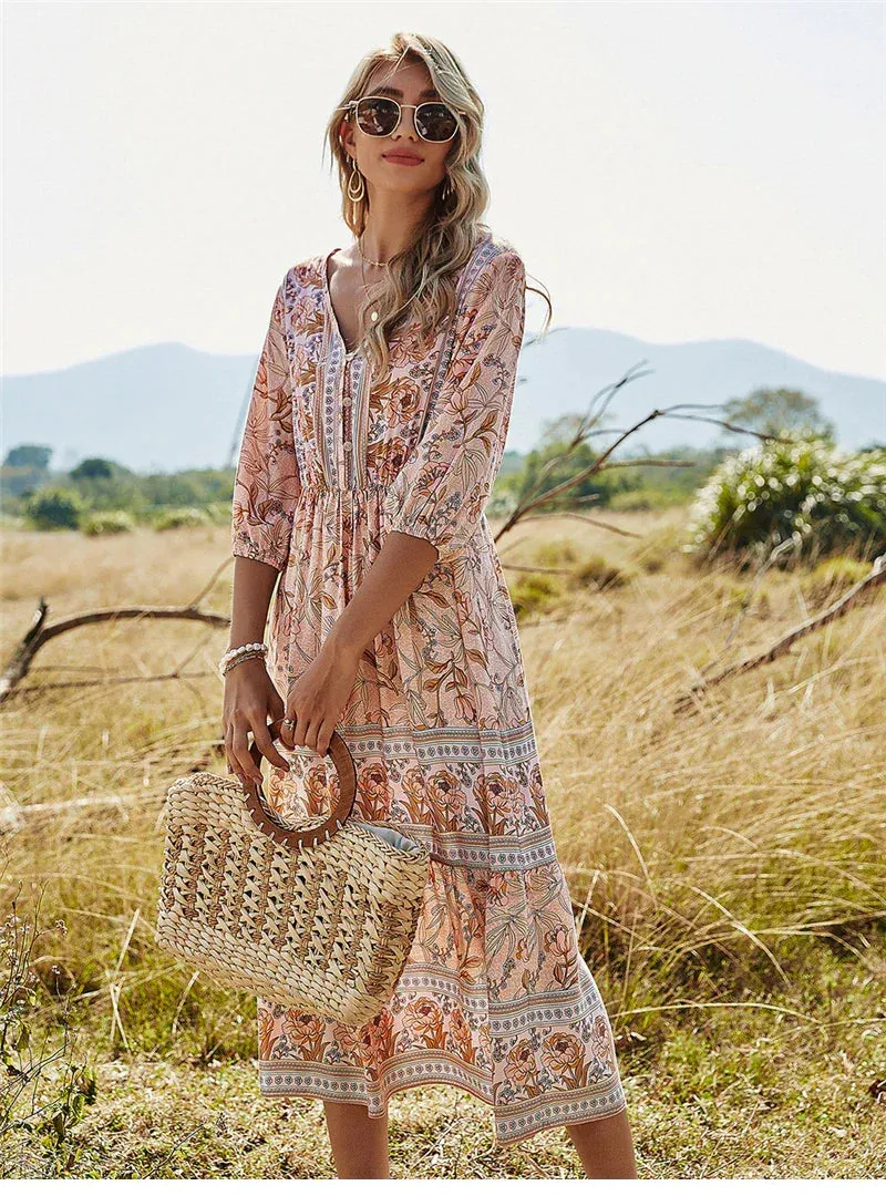 Nova - Timeless Boho Midi Dress