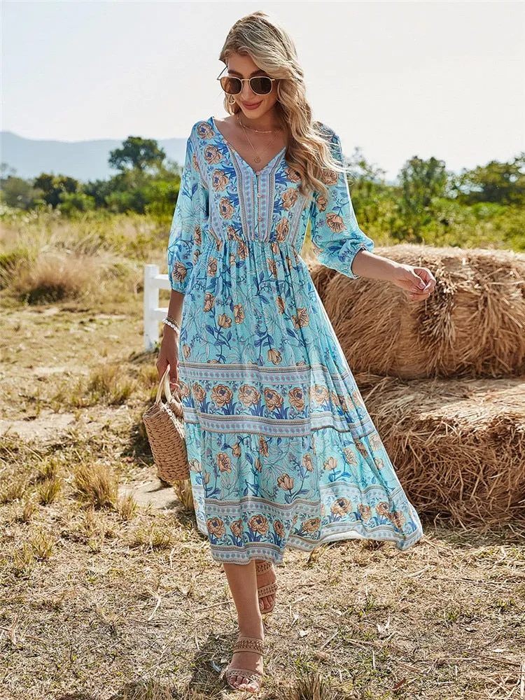 Nova - Timeless Boho Midi Dress