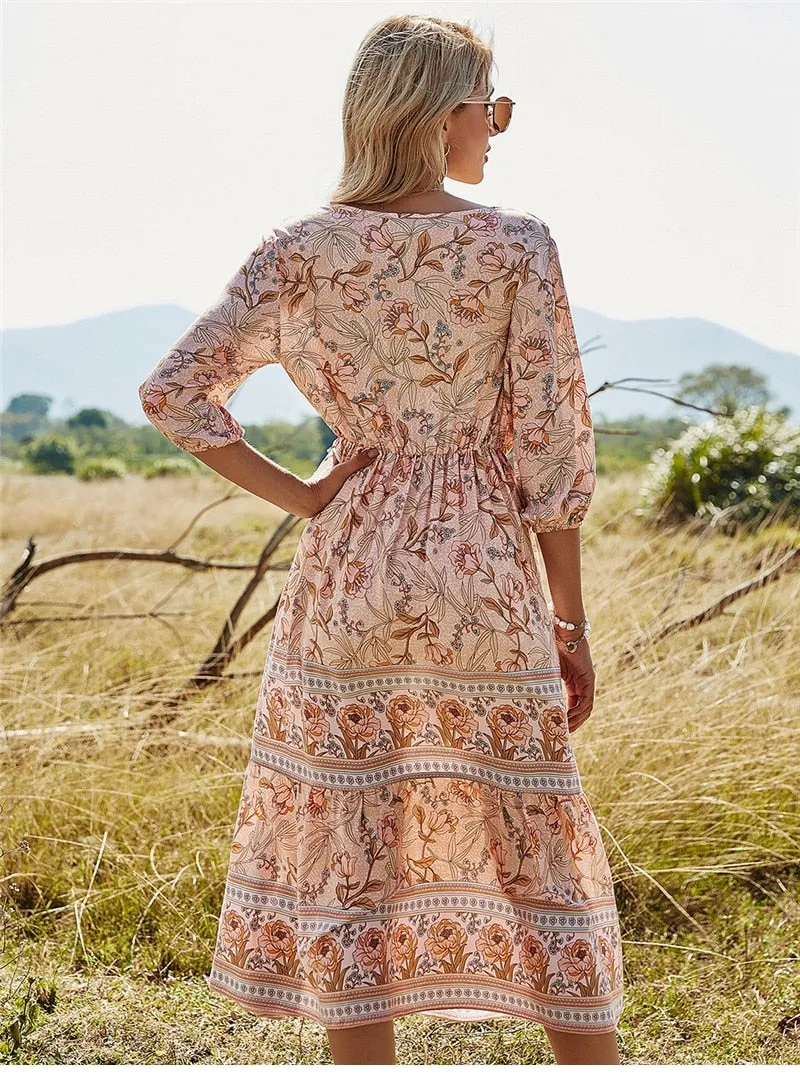 Nova - Timeless Boho Midi Dress