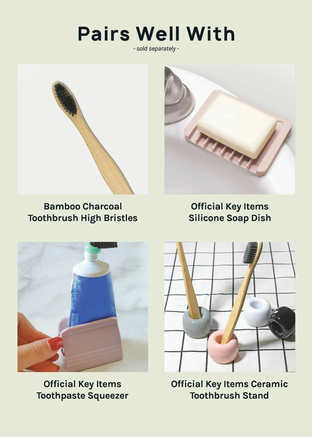 Official Key Items Square Ceramic Toothbrush Stand