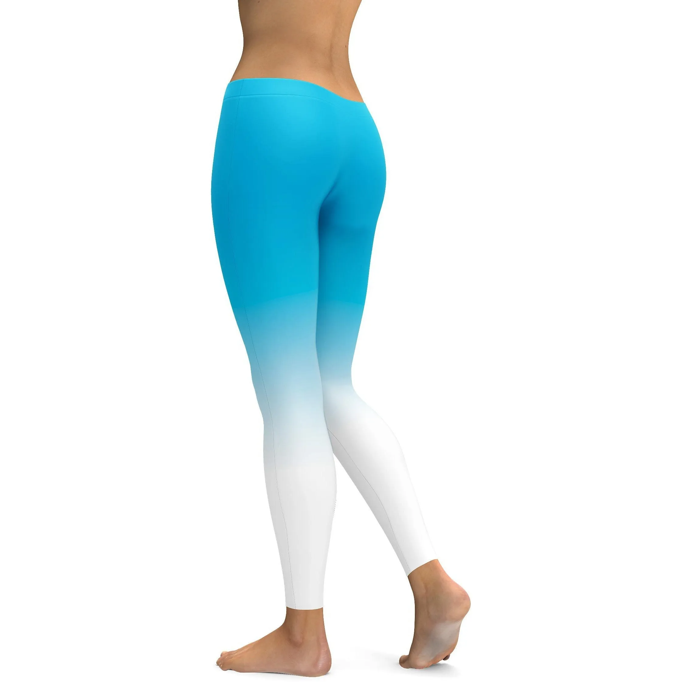 Ombre Sky Blue to White Leggings