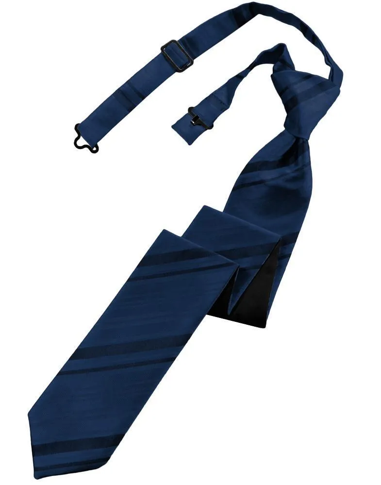 Peacock Striped Satin Skinny Necktie