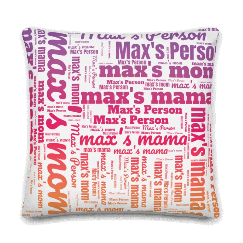 Personalized Dog Name Word Art Ombre Cotton Twill Personalized Throw Pillow