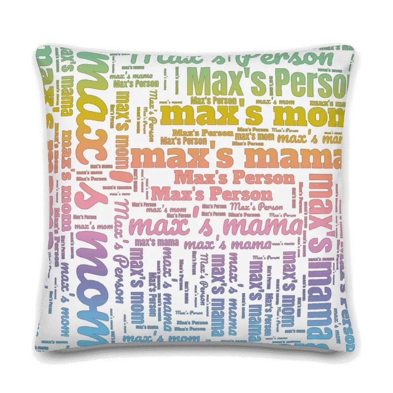 Personalized Dog Name Word Art Ombre Cotton Twill Personalized Throw Pillow