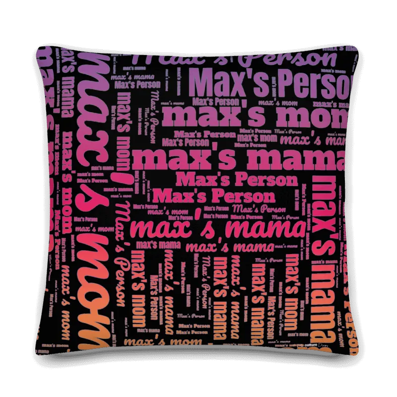 Personalized Dog Name Word Art Ombre Cotton Twill Personalized Throw Pillow