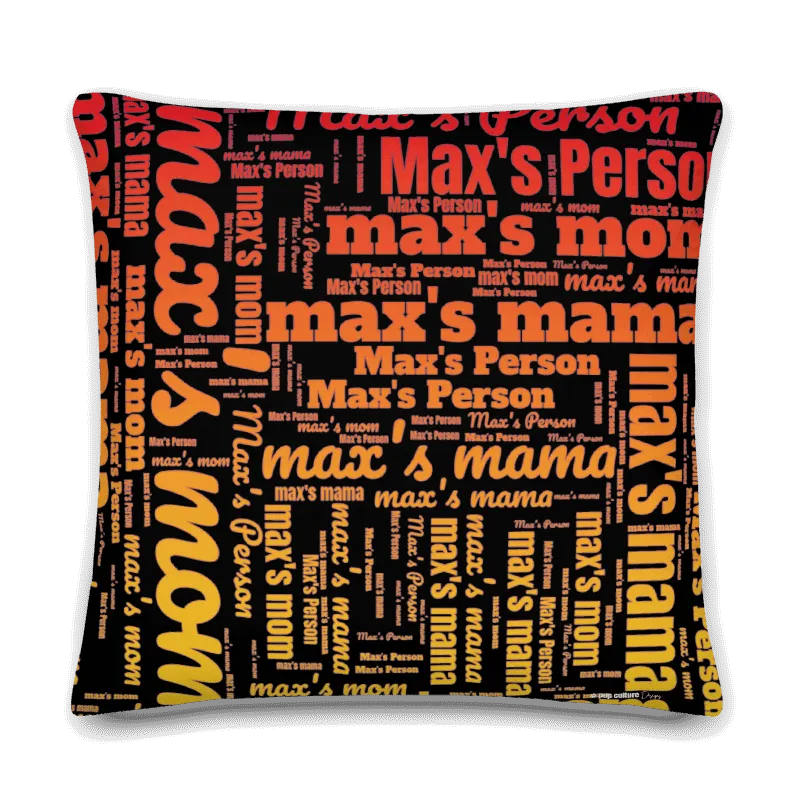 Personalized Dog Name Word Art Ombre Cotton Twill Personalized Throw Pillow