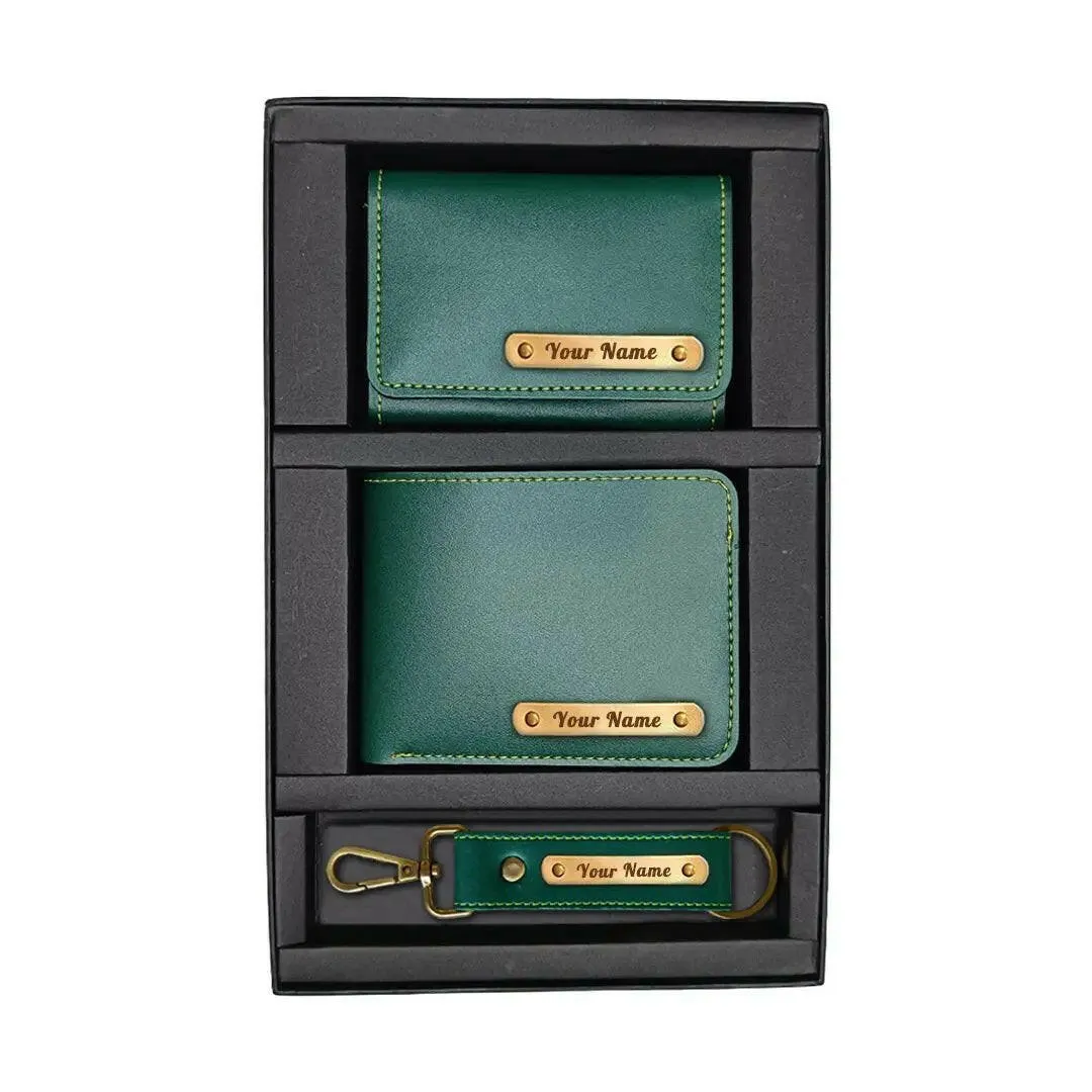 Personalized Name Men's Combo 3 in 1 Gift Set - Green