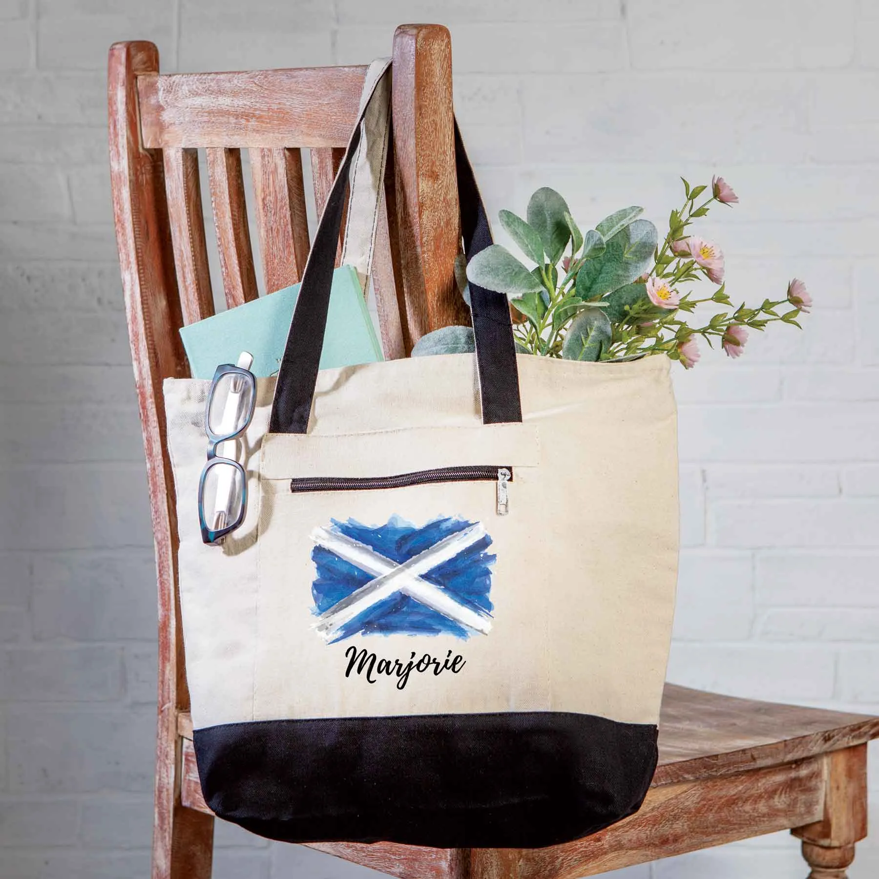 Personalized Scottish Flag Tote Bag