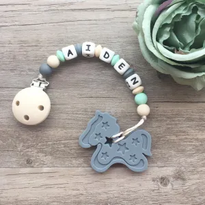 Personalized Teether: Pony (Grey)