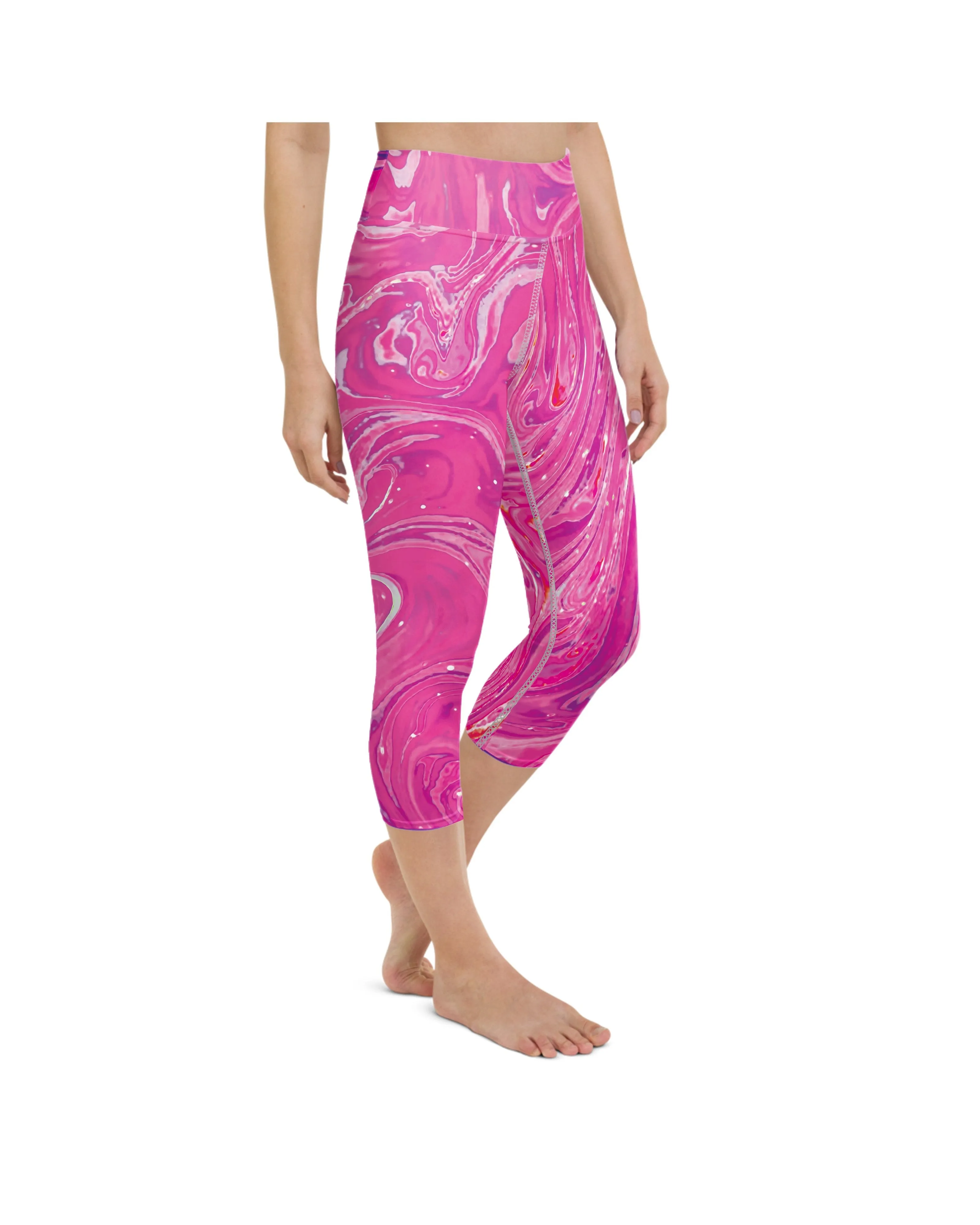 Pink Swirl Yoga Capris