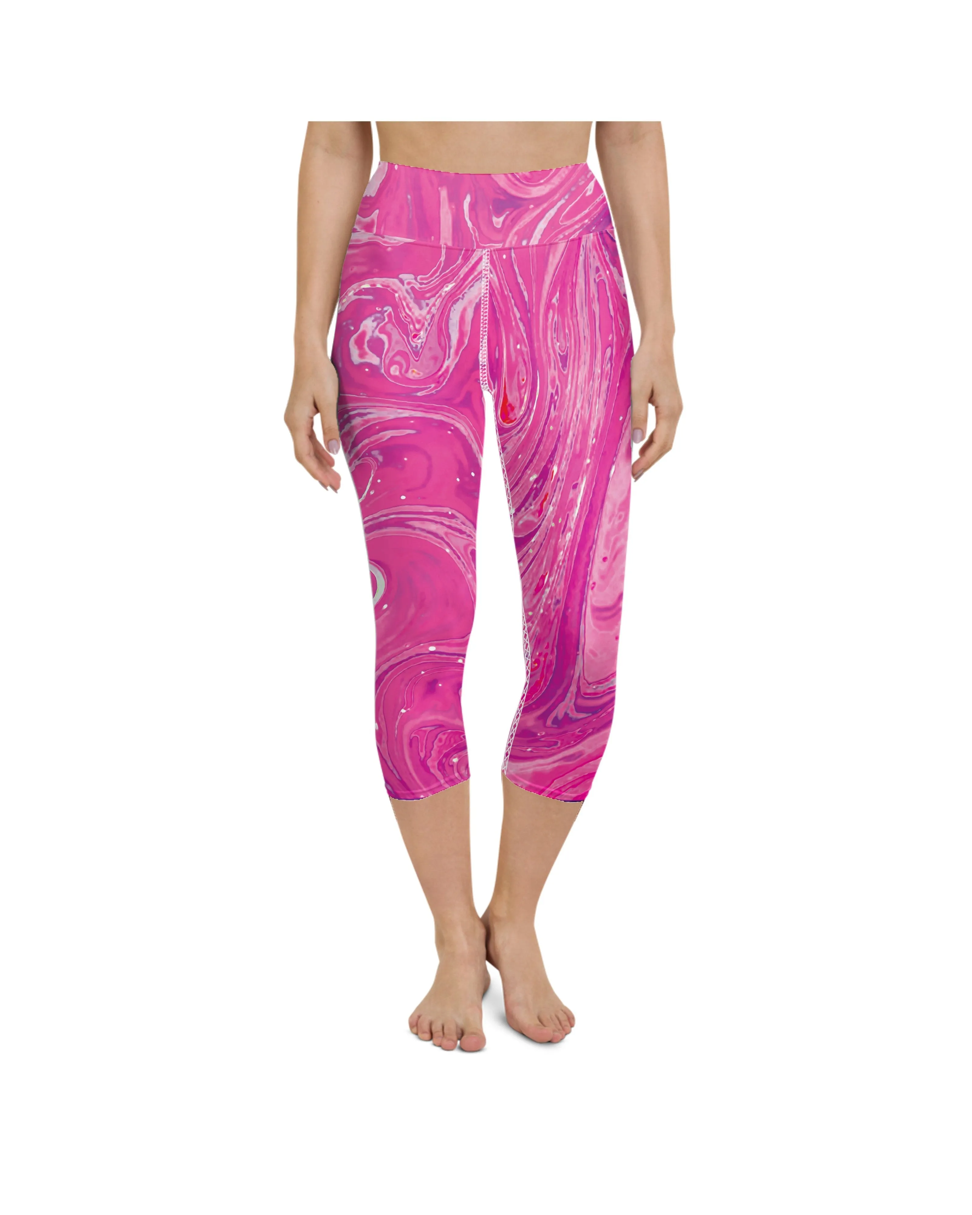 Pink Swirl Yoga Capris