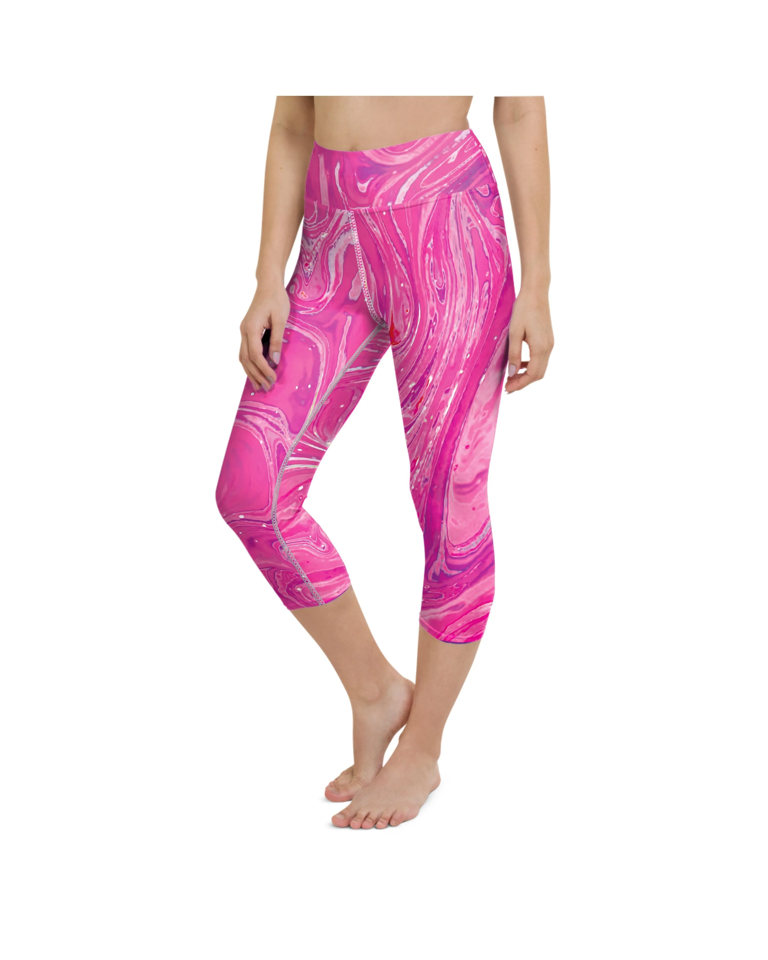 Pink Swirl Yoga Capris