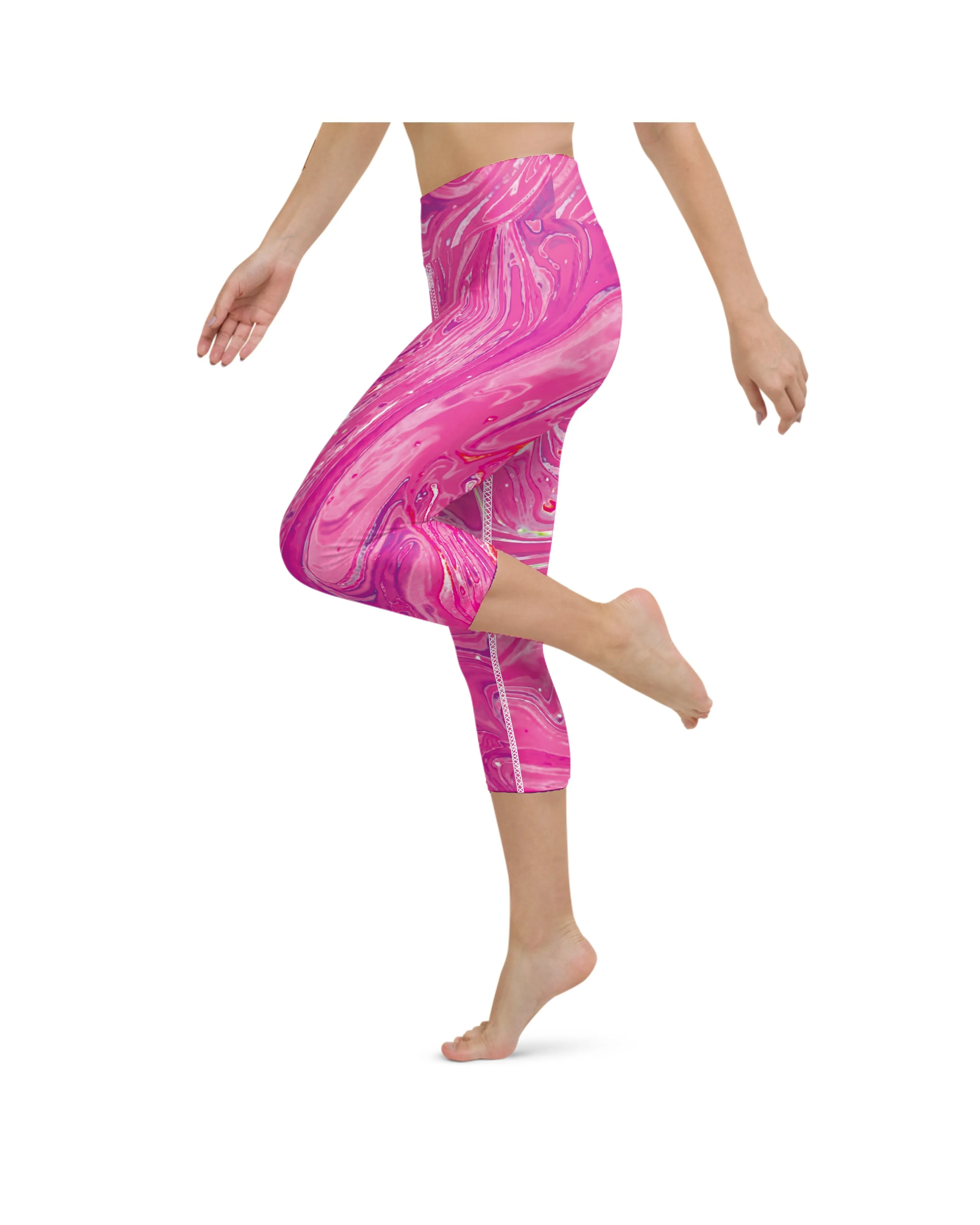 Pink Swirl Yoga Capris