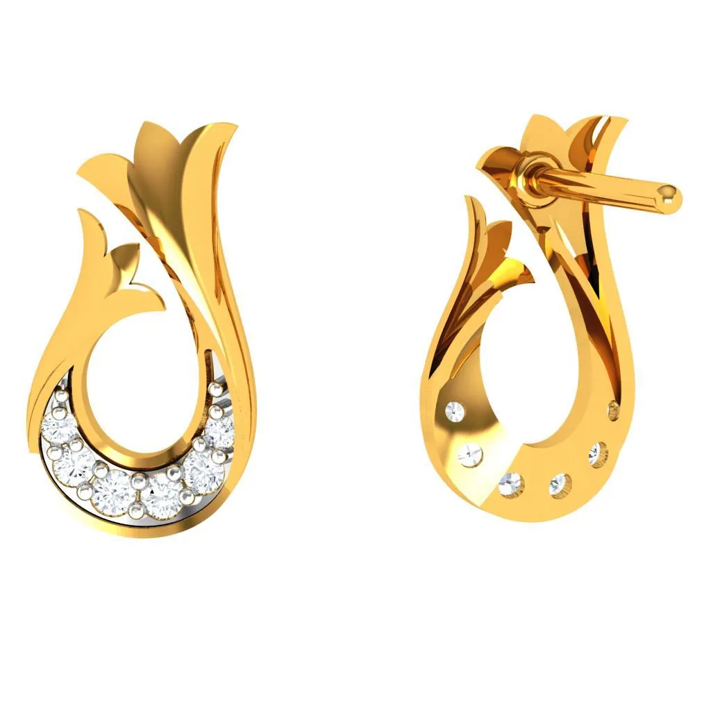 Pleasant Daily Wear 18k Gold Diamond Ear Top