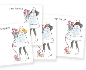 Poinsetta Girl Personalized Stationery