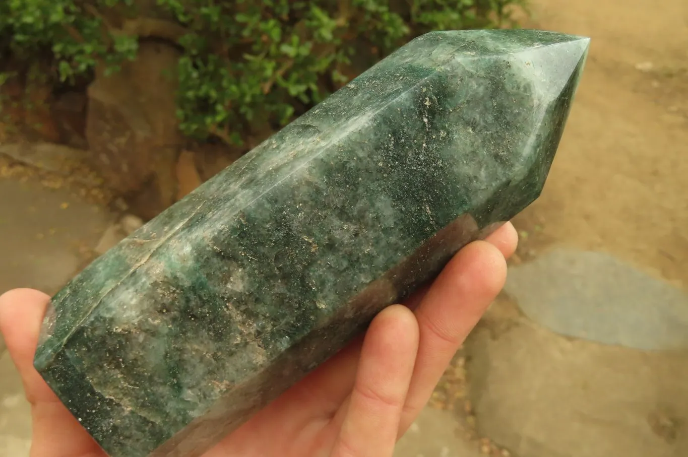 Polished Fuchsite Quartz Prism x 1 From Madagascar