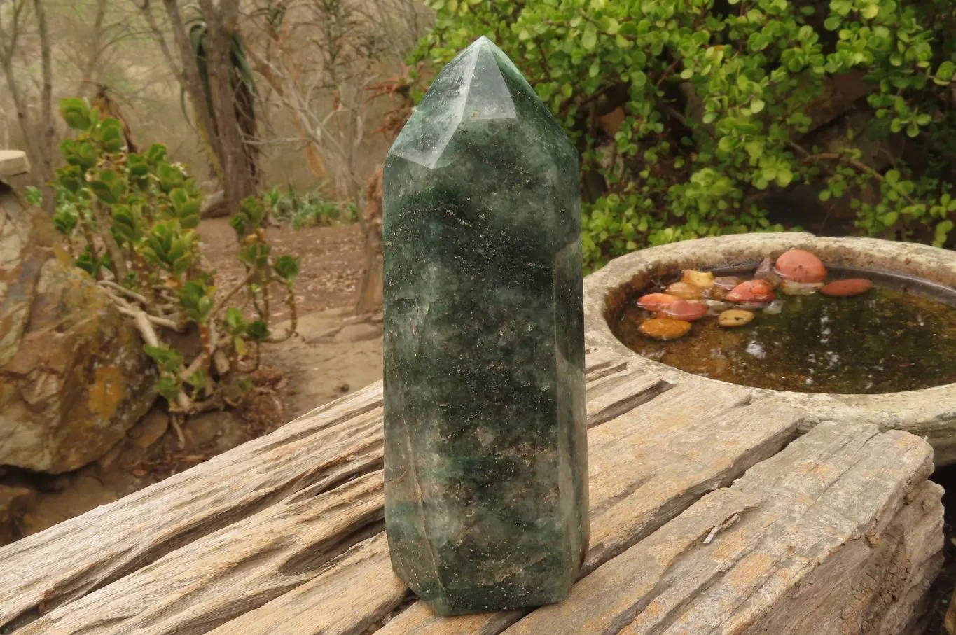 Polished Fuchsite Quartz Prism x 1 From Madagascar