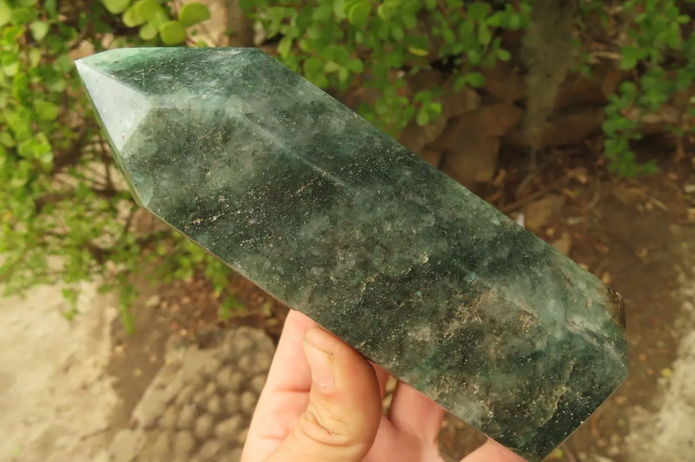 Polished Fuchsite Quartz Prism x 1 From Madagascar