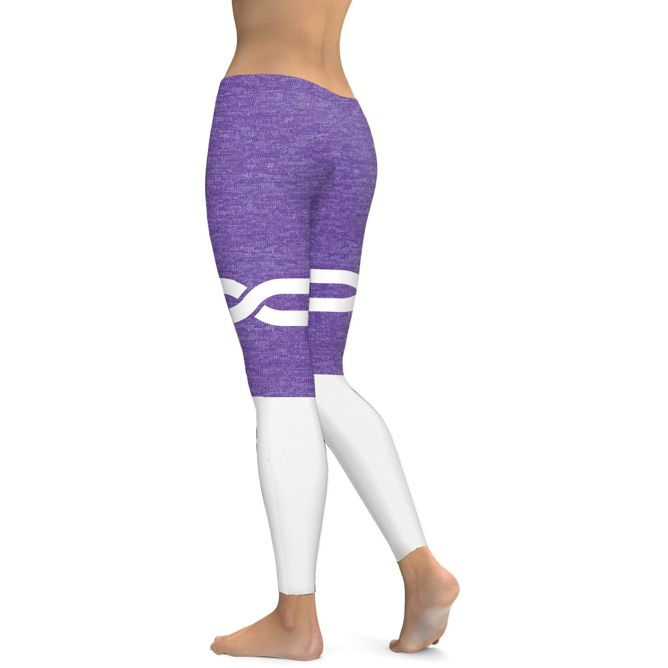 Purple and White Infinity Leggings