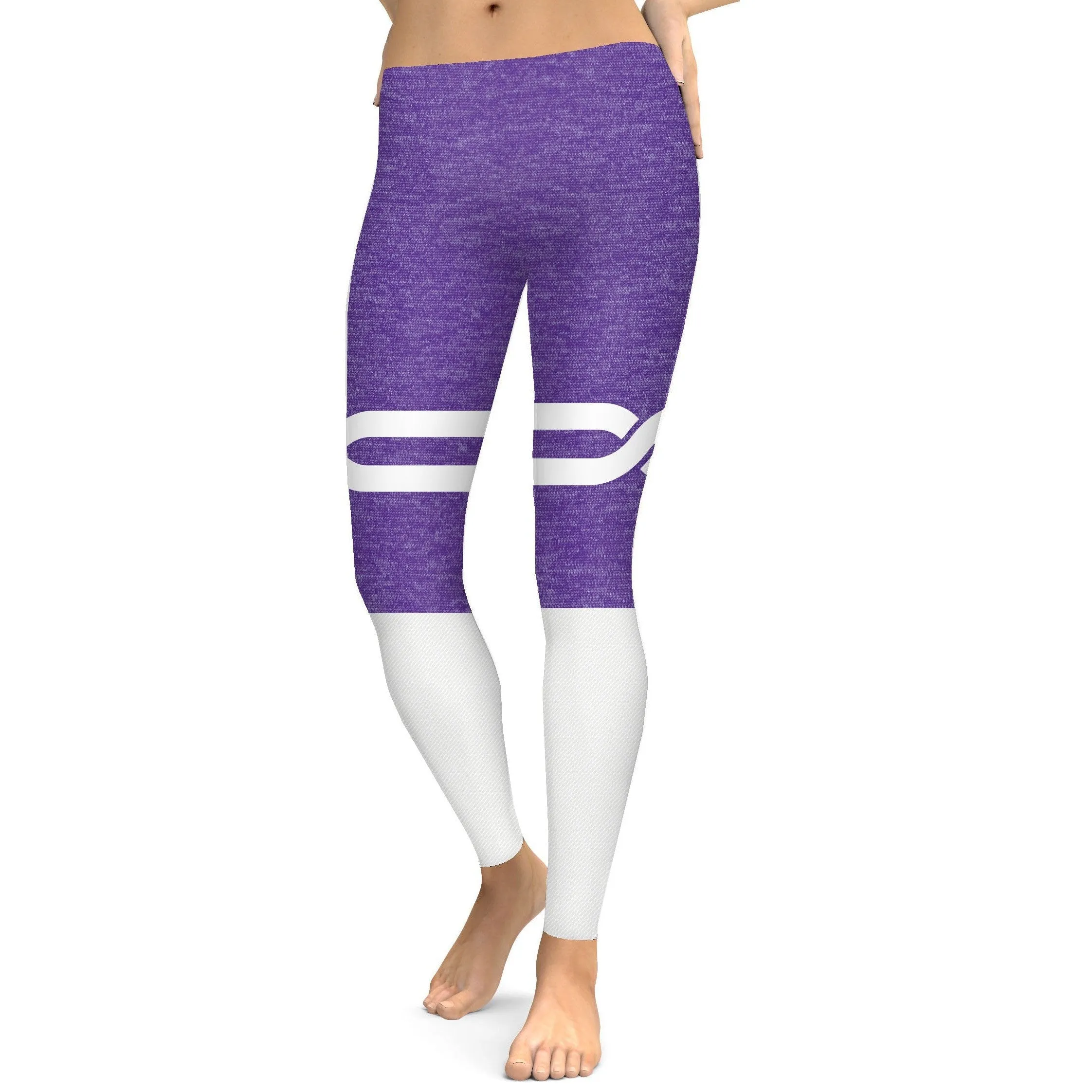 Purple and White Infinity Leggings