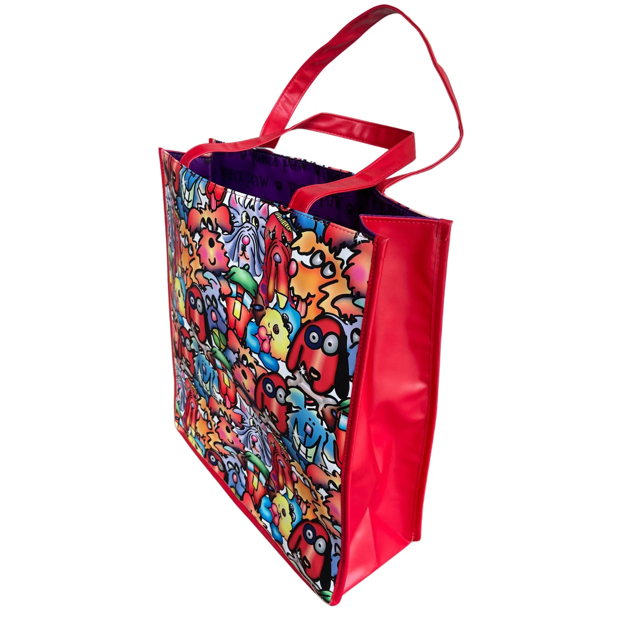 "Furrfuggnoogins" Vibrant Vinyl Tote - Unique Artwork by Debby Carman