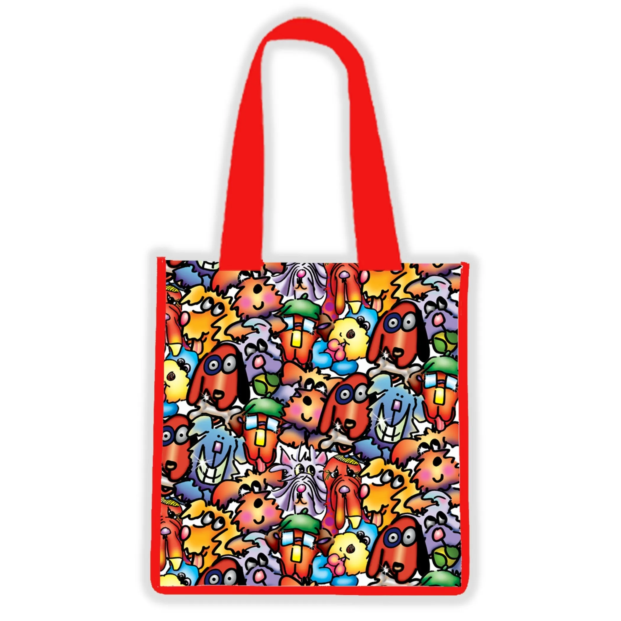 "Furrfuggnoogins" Vibrant Vinyl Tote - Unique Artwork by Debby Carman