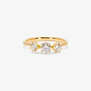 R19001W | Triple White Diamond Blooming Ring