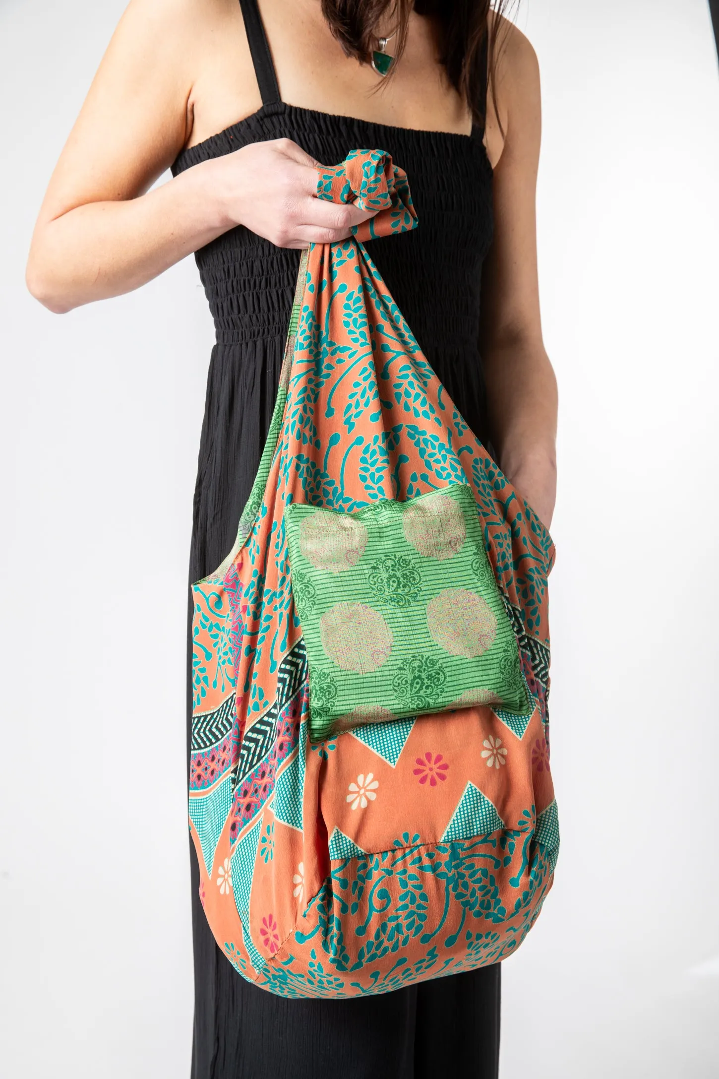 Recycled Sari Silk Reversible Bag