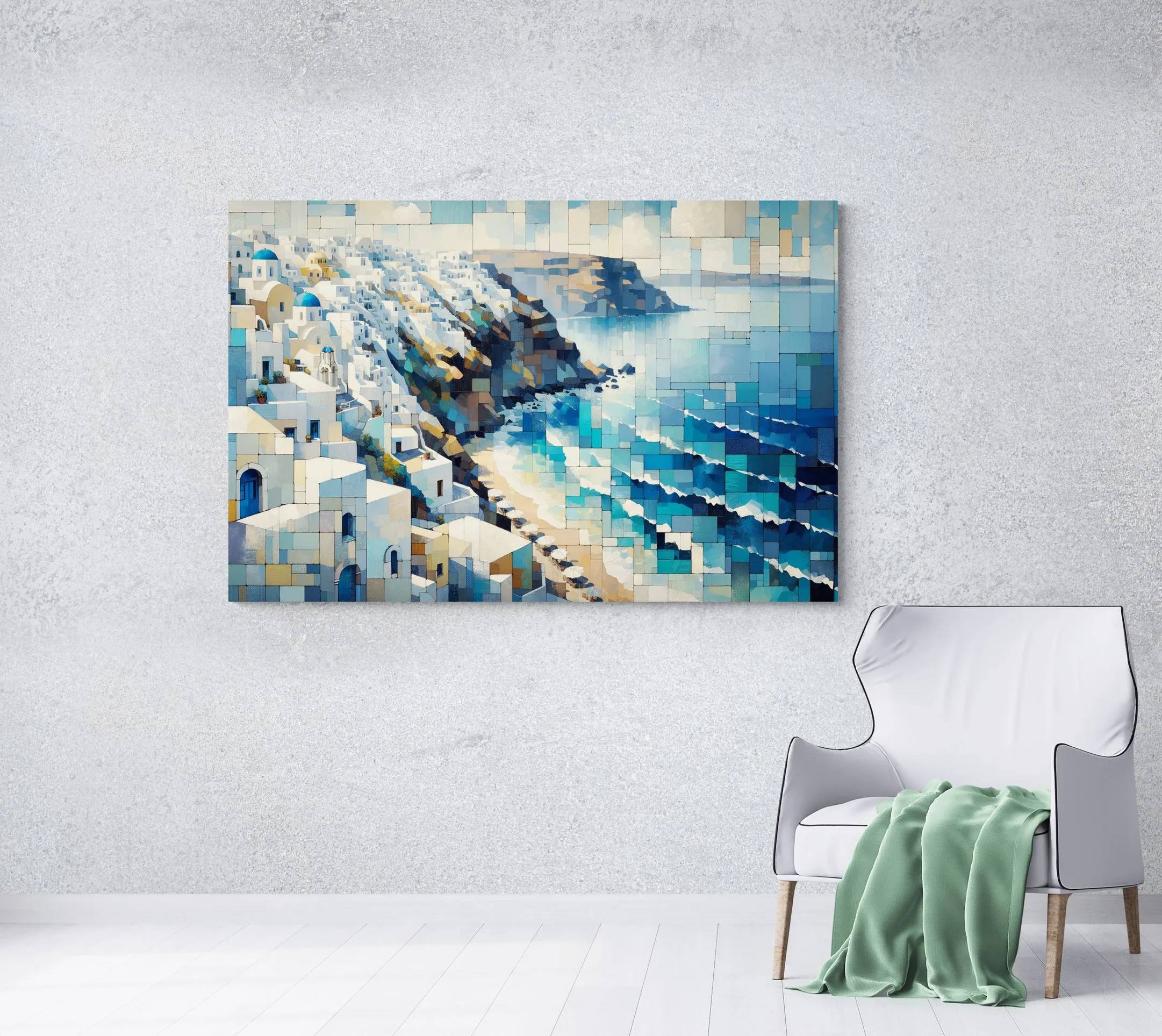 Santorini Blues and Whites Canvas Print