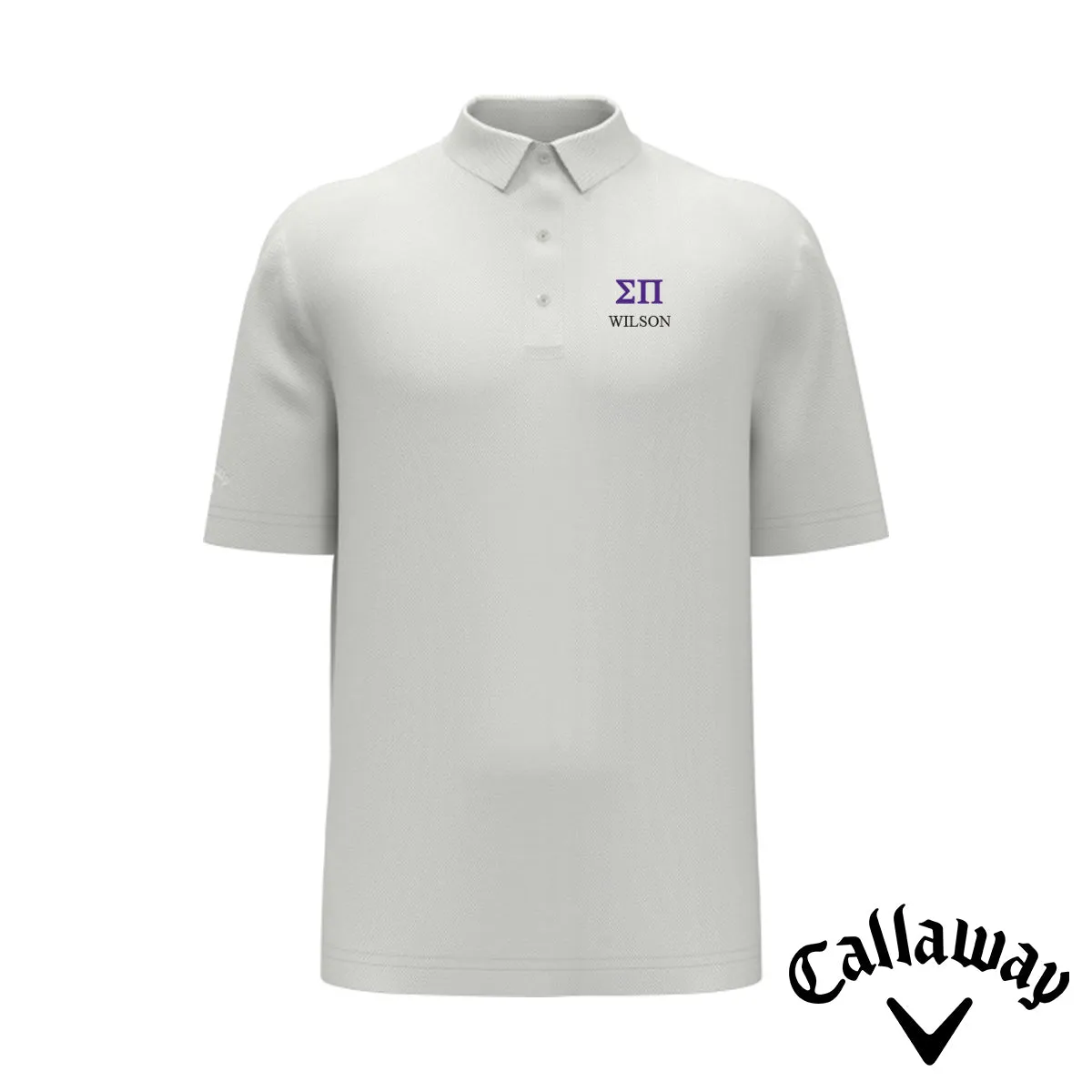 Sigma Pi White Callaway Greek Letter Golf Polo