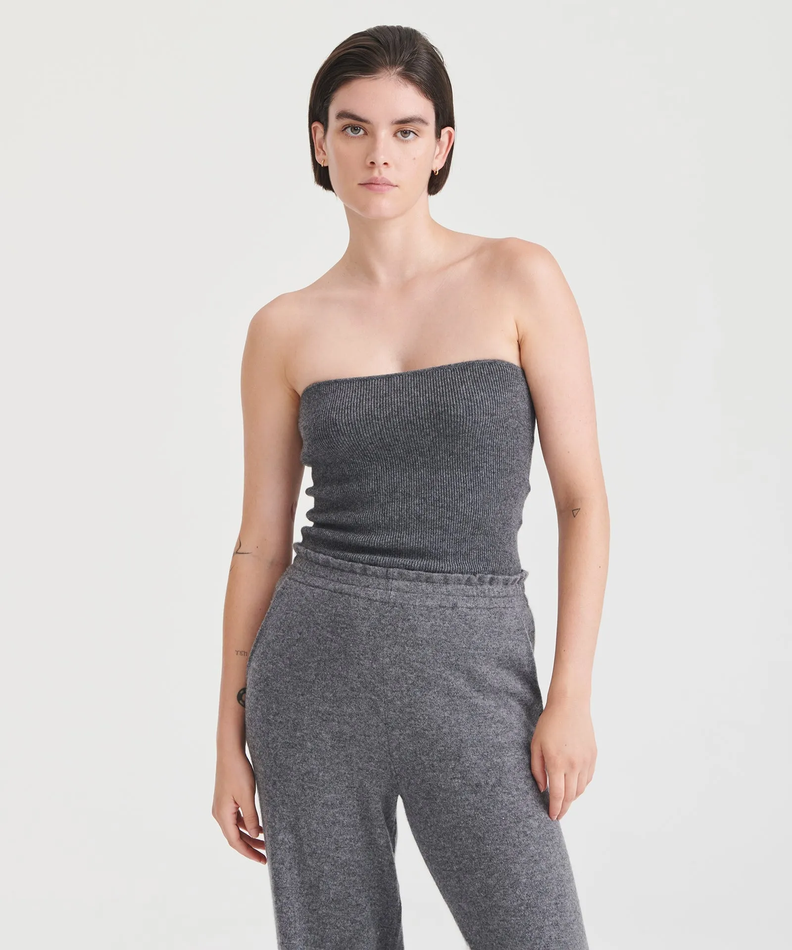 Signature Cashmere Ribbed Tube Top