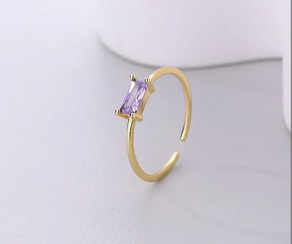 Skinny emerald ring |Boho stacking ring | Minimalist | Tiny sapphire ring| Amethyst