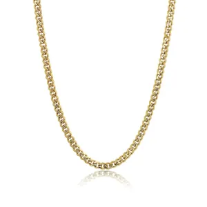 Stainless Steel Yellow Gold IP Men's Curb Link Chain Necklace