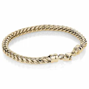 Stainless Steel Yellow Gold Plated Franco Chain Men's Bracelet