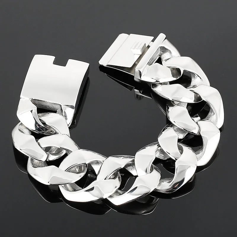 Stylish Personalized Men's Polished Stainless Steel Hand Jewelry Bracelet