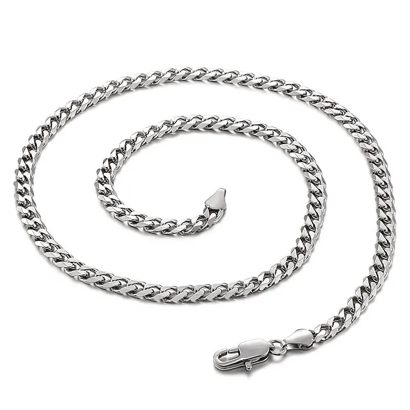 Stylish Titanium Steel Men's Necklace - European and American Minimalist Design Accessories