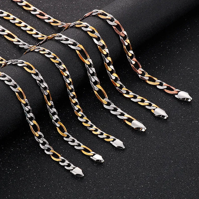 Stylish Titanium Steel Men's Necklace - European and American Minimalist Design Accessories