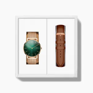 The Rainforest Classic Bundle | Green Dial - Rose Gold Case