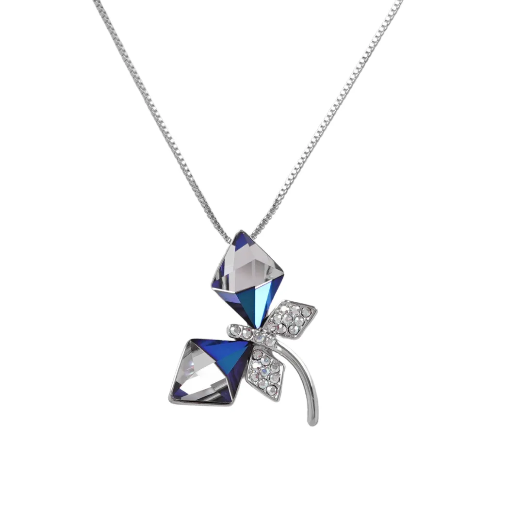 The Unique sophsicated Butterfly Swarovski Crystal platinum plated necklace