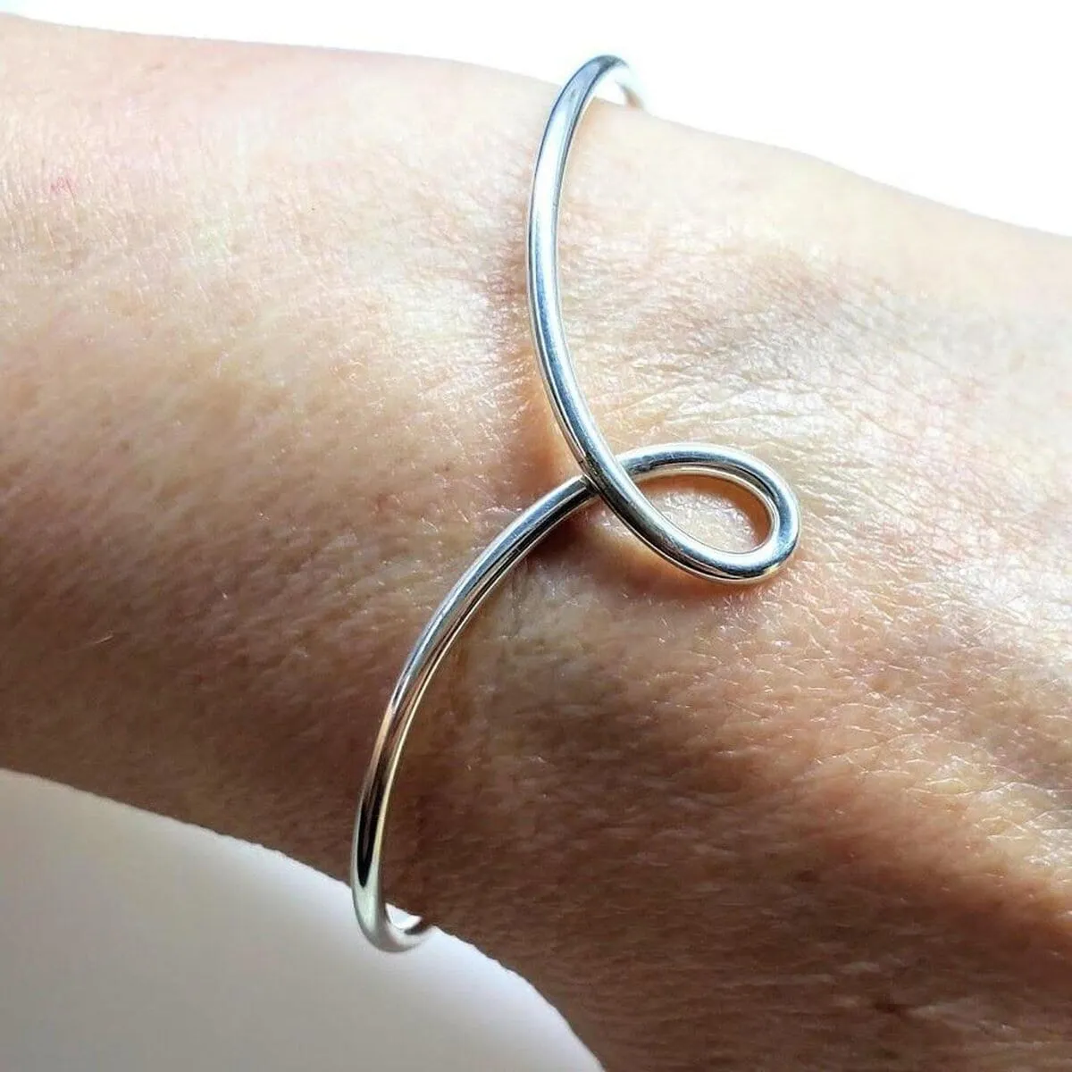 Timeless Classic Silver Reversible Teardrop Awareness Bangle