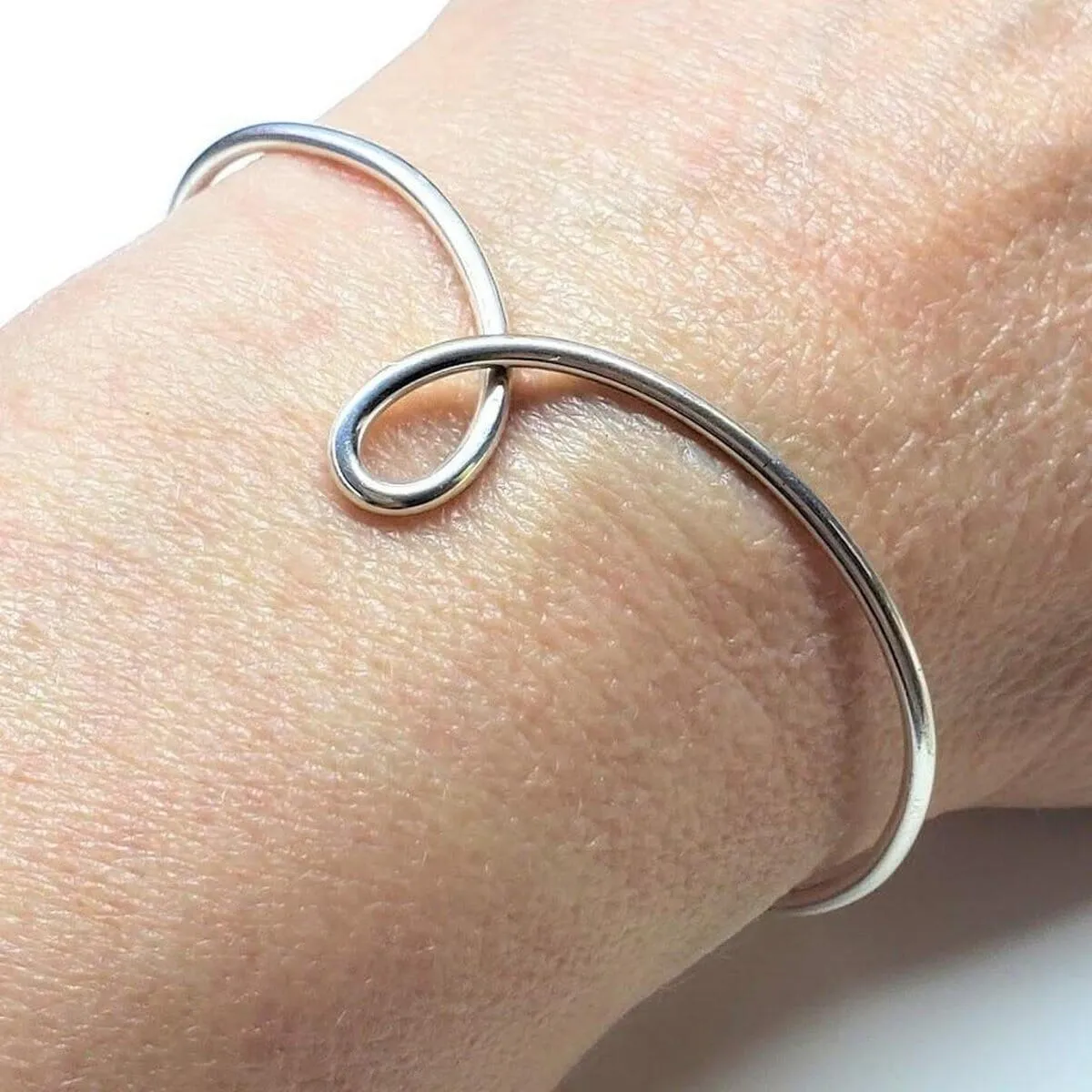 Timeless Classic Silver Reversible Teardrop Awareness Bangle