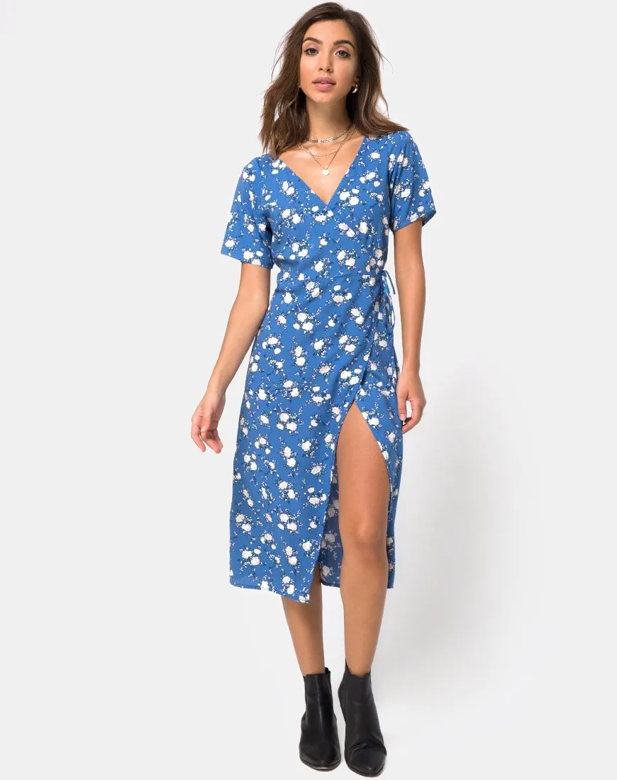 Trasti Midi Dress in Soheila Floral Blue