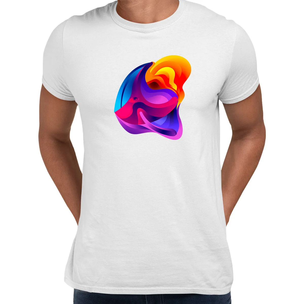 Tropical Shell With Sunset Unique Surreal Design T-shirt