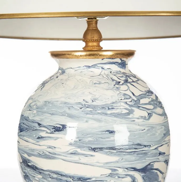 Turbulent Waters Italian Ceramic Table Lamp