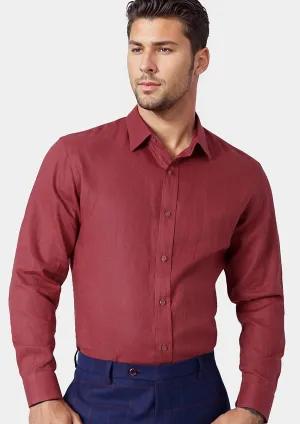 Tuscan Red Linen Shirt