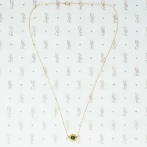 Vibrant Emerald "O" Gold Necklace by brunet