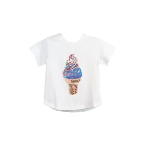 White Sequin Ice-Cream Cone Tee